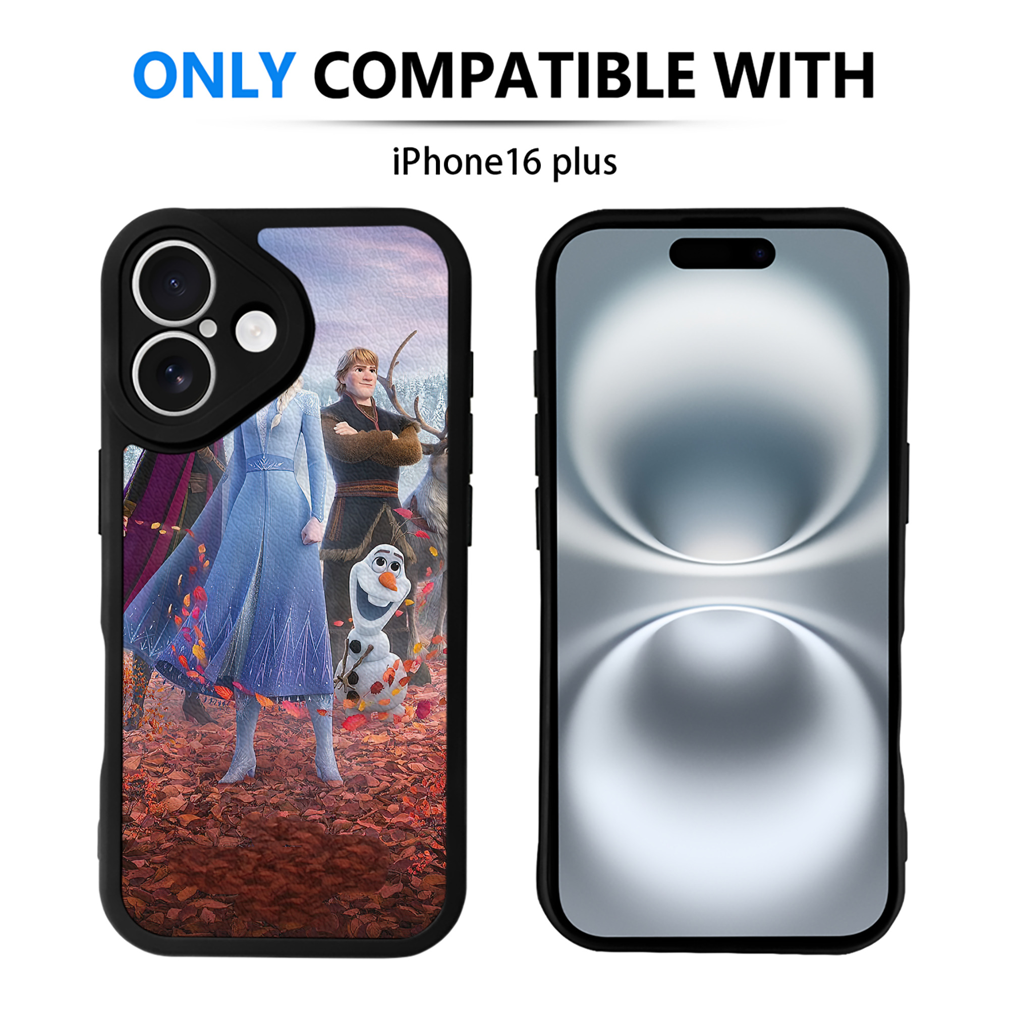 （画像用） アナと雪の女王 アンナ エルサ Frozen Anna Elsa 【iPhone 16シリーズ対応】シリコンスマホケース（レザー調） 材質：シリコン